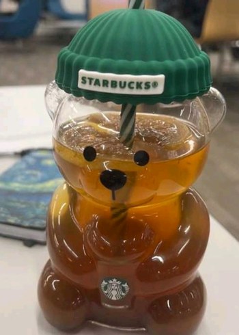 Starbucks viral Ayıcık cam kupa - Görsel 3