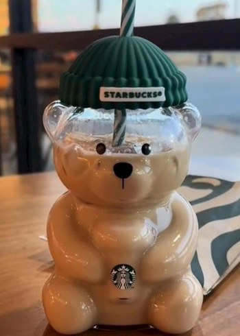 Starbucks viral Ayıcık cam kupa - Görsel 6