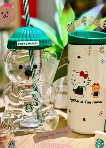 Starbucks viral Ayıcık cam kupa - Görsel 4