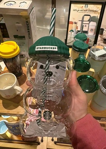 Starbucks viral Ayıcık cam kupa - Görsel 2