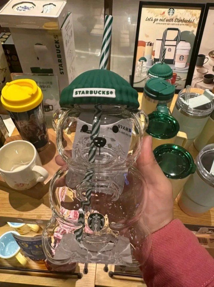 Starbucks viral Ayıcık cam kupa - Görsel 2