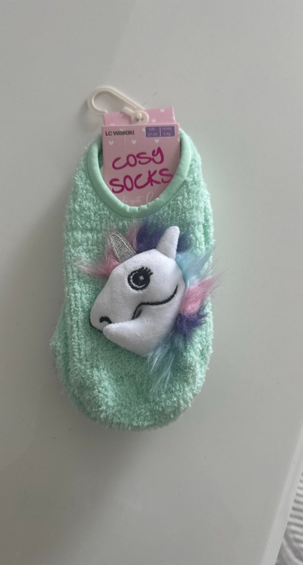 Kızlar için Renkli Unicorn Sıcak Ev Terliği - Görsel 2