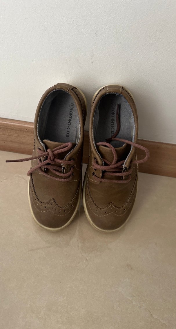 Erkek Çocuk Kahverengi Deri Günlük Ayakkabı - Görsel 4