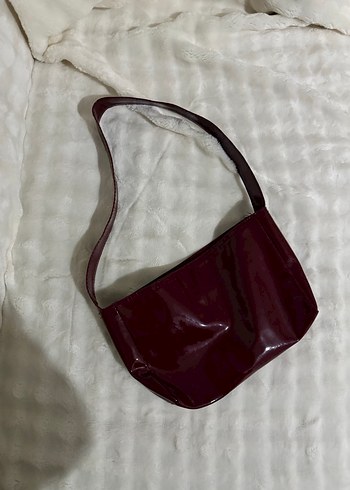 Parlak Bordo Deri Kadın Omuz Çantası - Görsel 3
