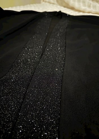 Siyah V Yaka Uzun Kollu Kadın Abiye ikili takım - Görsel 2