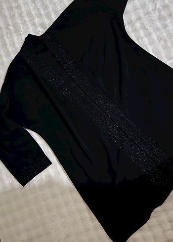 Siyah V Yaka Uzun Kollu Kadın Abiye ikili takım - Görsel 5