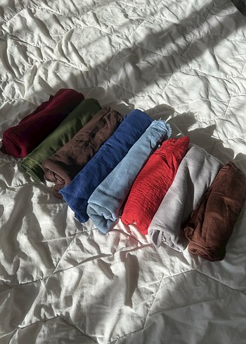 Kadın Çok Renkli Keten penye Şal çeşitleri - Görsel 4