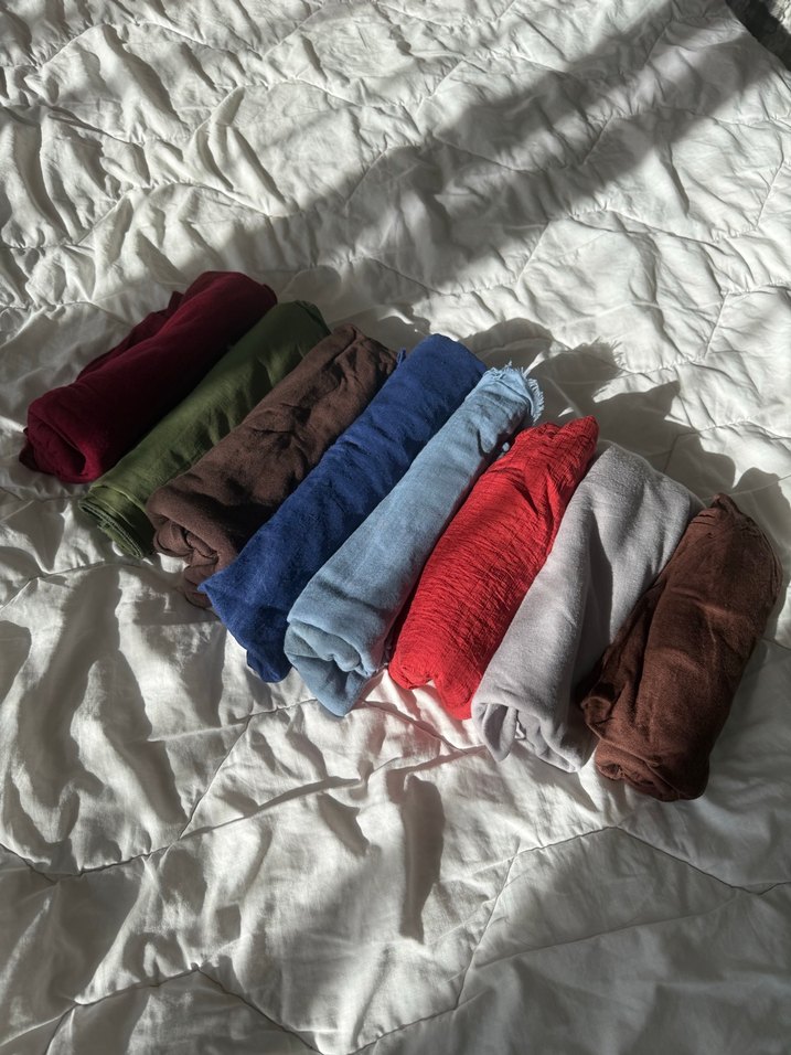 Kadın Çok Renkli Keten penye Şal çeşitleri - Görsel 4