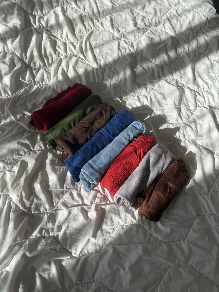 Kadın Çok Renkli Keten penye Şal çeşitleri - Görsel 2