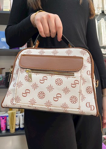 Desenli Fermuarlı Kadın Omuz Çantası - Görsel 2