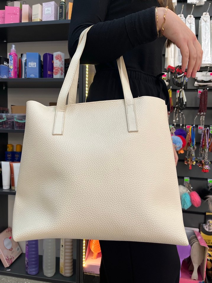 Beyaz Deri Kadın Omuz Çantası - Görsel 2