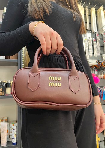 Miu Miu Kahverengi Deri Kadın El Çantası - Görsel 2