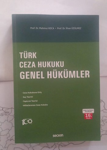 Türk Ceza Hukuku Genel Hükümler Kitabı