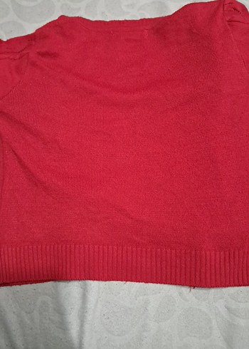 Kırmızı Örgü çocuk hırka - Görsel 4