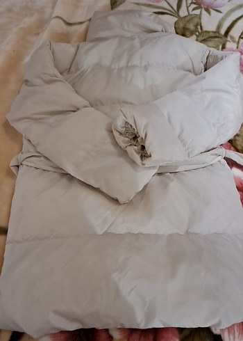 kadın  Bej Kemerli Kışlık Mont - Görsel 5