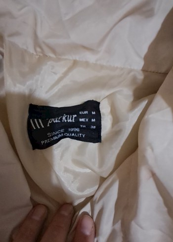 kadın  Bej Kemerli Kışlık Mont - Görsel 3