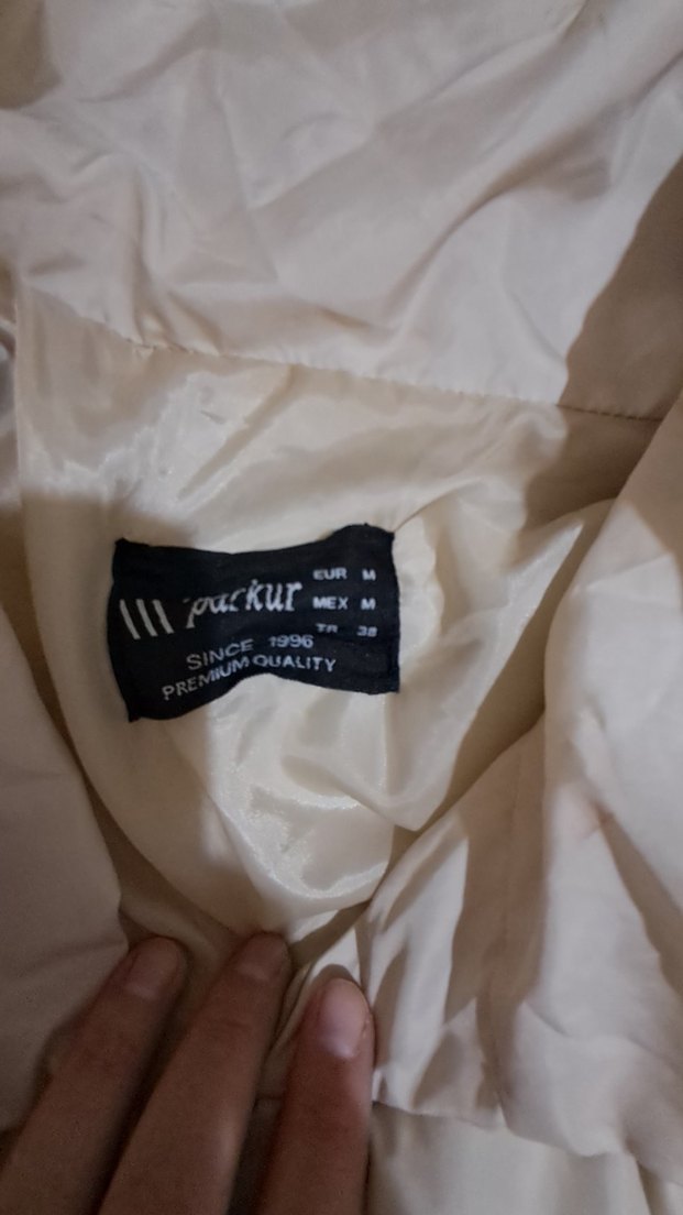 kadın  Bej Kemerli Kışlık Mont - Görsel 3