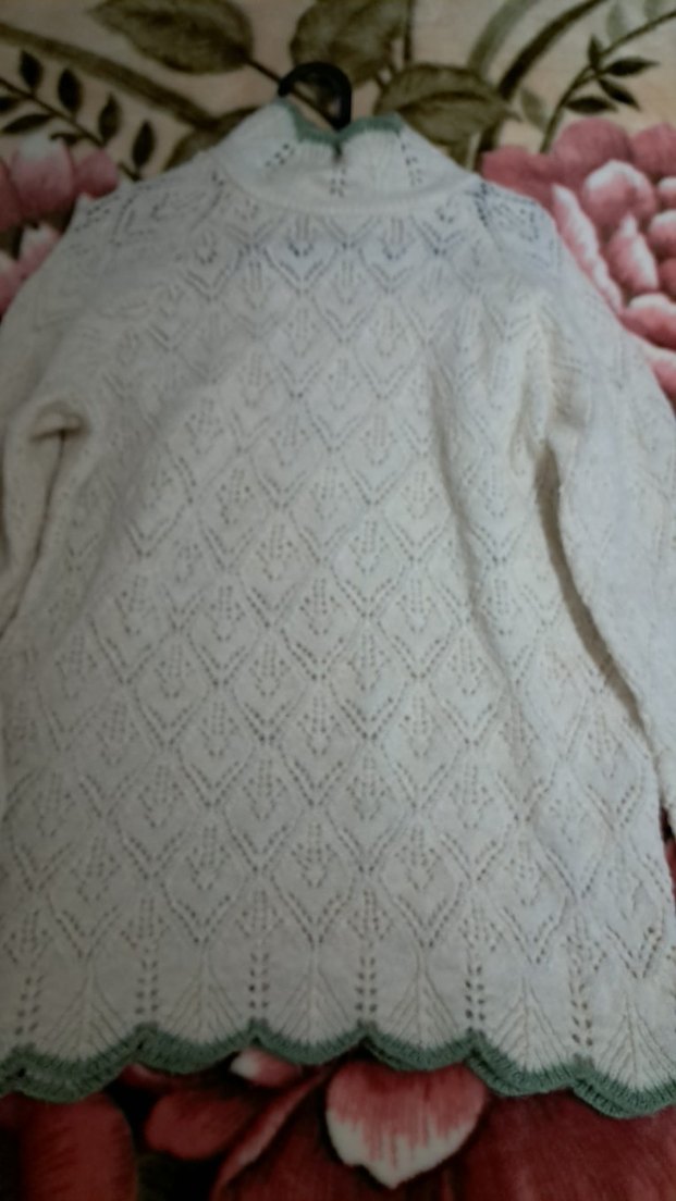 Bohem Stilde Beyaz Örgü Kadın Kazak - Görsel 2