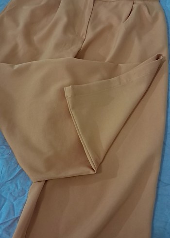 Drapeli Bej Kadın Kumaş Pantolon - Görsel 5