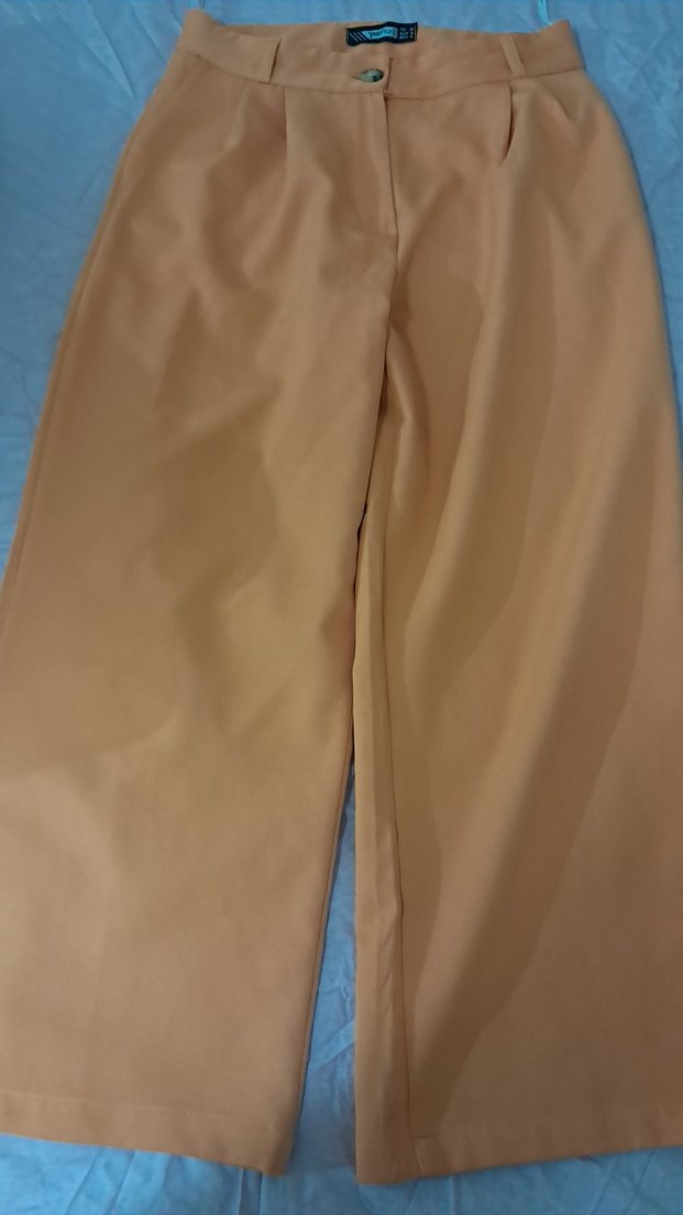 Drapeli Bej Kadın Kumaş Pantolon - Görsel 4