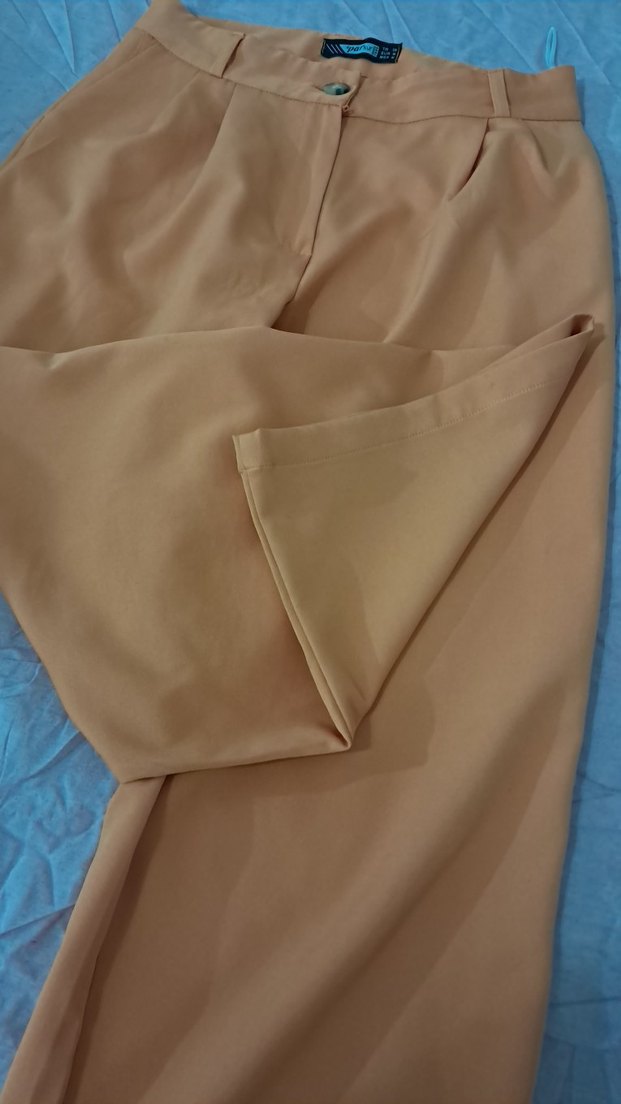 Drapeli Bej Kadın Kumaş Pantolon - Görsel 5