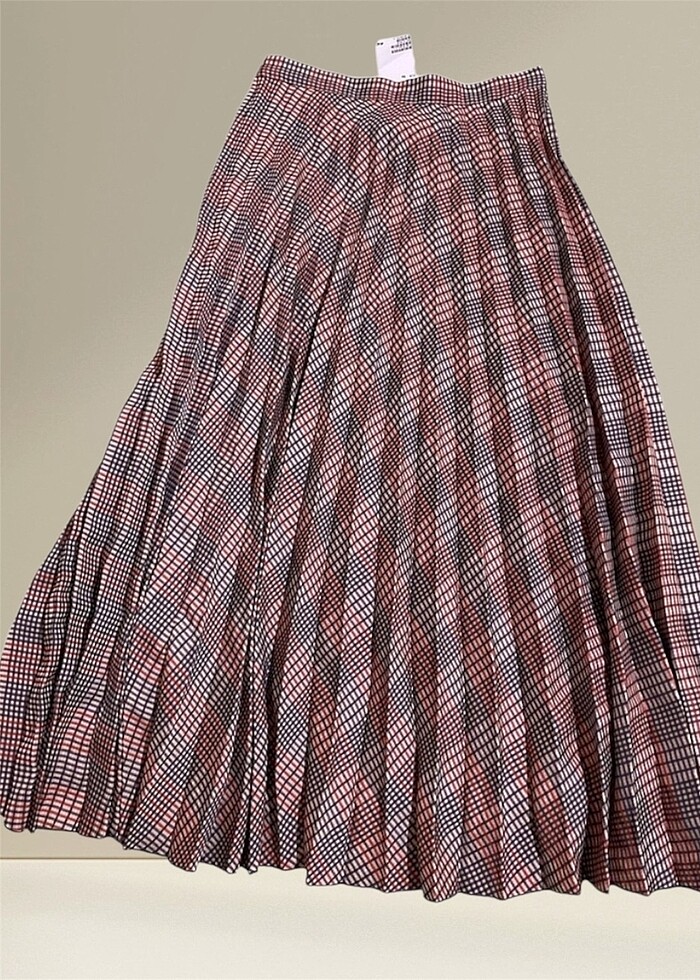 Fırfırlı kareli etek - Görsel 2