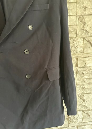 Düğmeli Siyah Kadın Blazer Ceket - Görsel 3