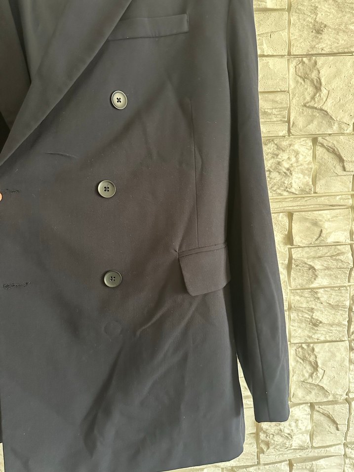 Düğmeli Siyah Kadın Blazer Ceket - Görsel 3