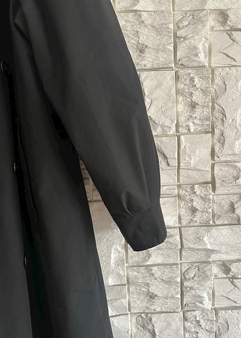 Siyah Kadın Uzun  Trençkot - Görsel 3