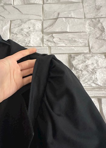 Siyah Kadın Uzun  Trençkot - Görsel 5