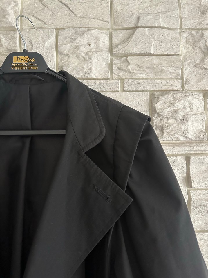 Siyah Kadın Uzun  Trençkot - Görsel 4