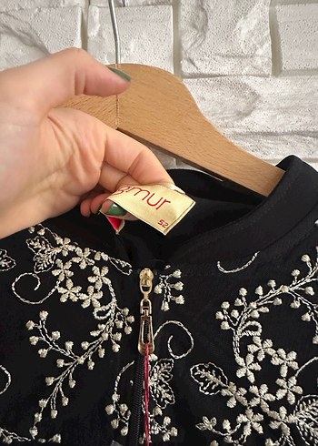 Nakışlı Siyah Uzun Kollu Tesettür Elbise - Görsel 7