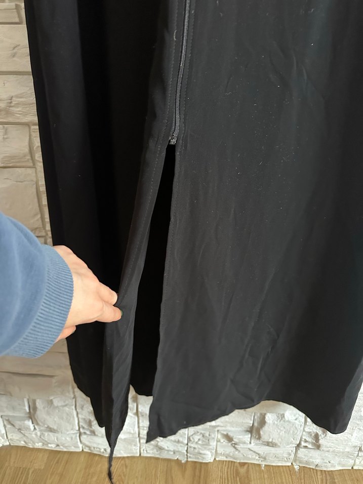 Nakışlı Siyah Uzun Kollu Tesettür Elbise - Görsel 2