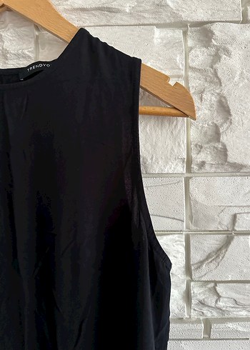 Siyah Kolsuz Uzun Elbise - Görsel 3