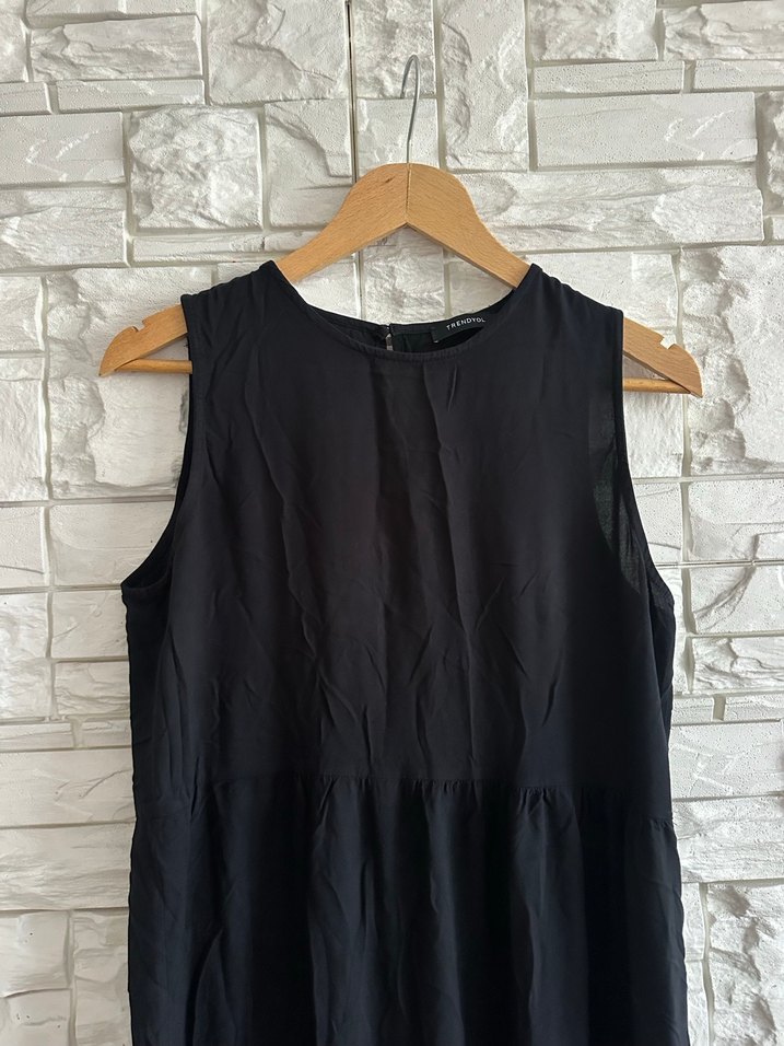 Siyah Kolsuz Uzun  Elbise - Görsel 2