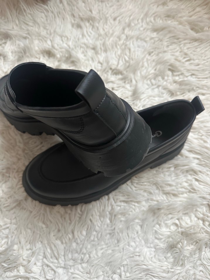 Siyah Platform Topuklu Kadın Loafer Ayakkabı - Görsel 3