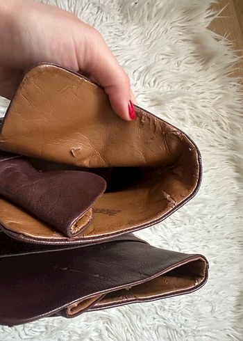 Kahverengi Deri Kadın Dolgu Topuklu Bot - Görsel 6