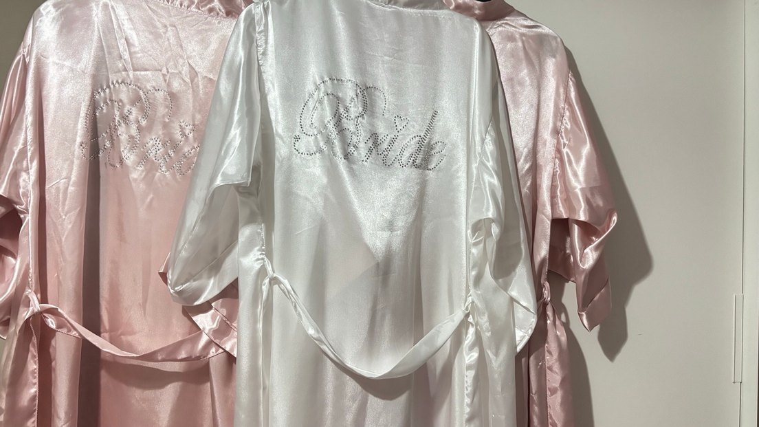 Beyaz Midi Uzun Kollu Desenli Kadın Sabahlık - Görsel 3