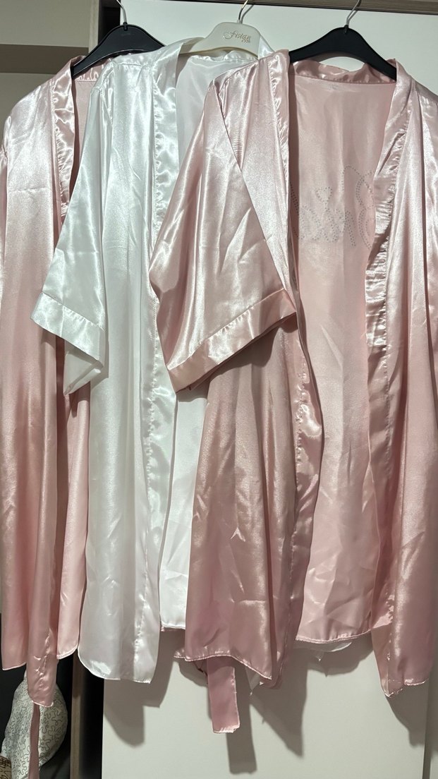 Beyaz Midi Uzun Kollu Desenli Kadın Sabahlık - Görsel 2