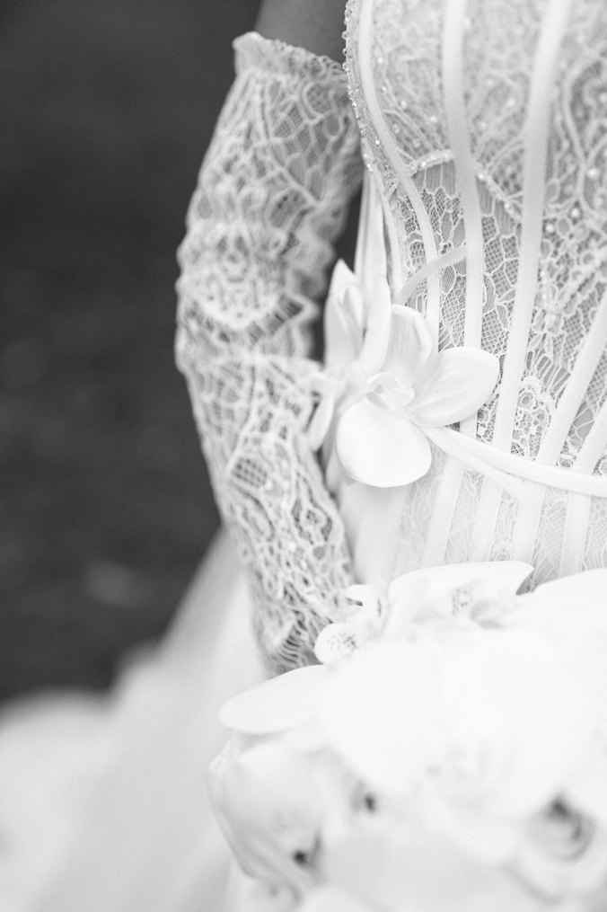 Uzun Kollu Straplez Beyaz Bohem Gelinlik - Görsel 4