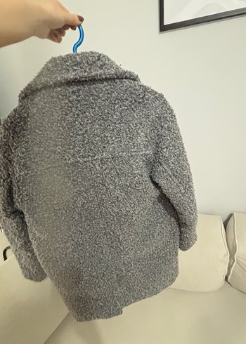 Gri kadın  Peluş Ceket - Görsel 2