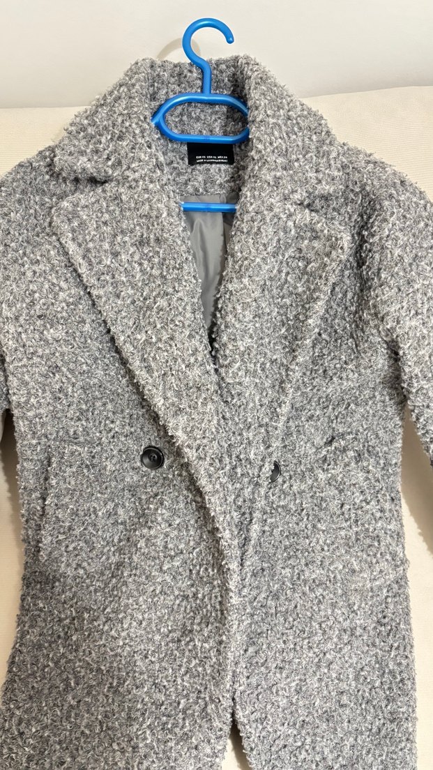 Gri kadın  Peluş Ceket - Görsel 3