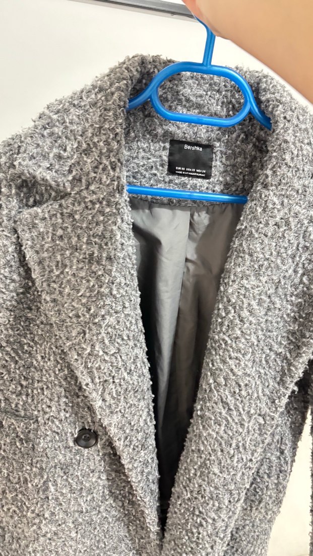 Gri kadın  Peluş Ceket - Görsel 4