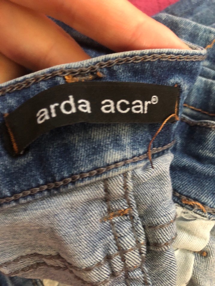 Kadın Gri Mavi Fitilli Midi Denim Pantolon — görsel 4/5