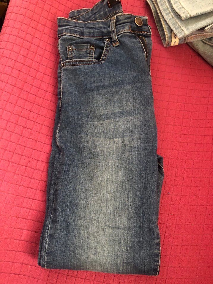 Kadın Gri Mavi Fitilli Midi Denim Pantolon — görsel 2/5