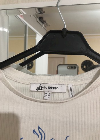 Uzun Kollu Baskılı Beyaz Tişört crop - Görsel 3