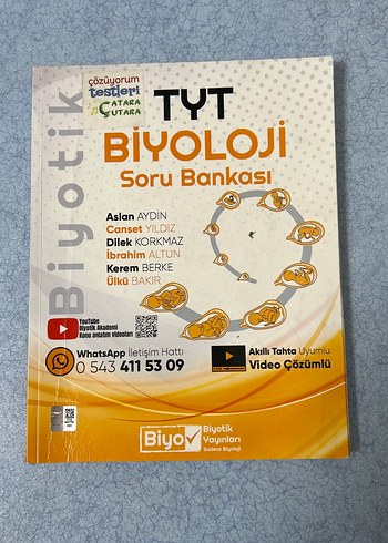 TYT Biyoloji Soru Bankası Video Çözümlü