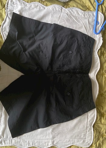 Siyah Kemerli Midi Hamile Şortu - Görsel 2