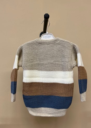 Erkek Çocuk Renkli Çizgili Triko Kazak - Görsel 2