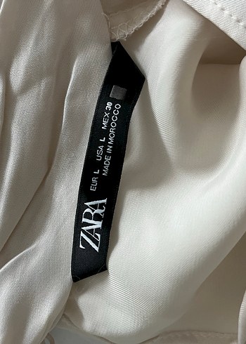 Zara Beyaz Saten Yüksek Yakalı Kadın Bluz - Görsel 4